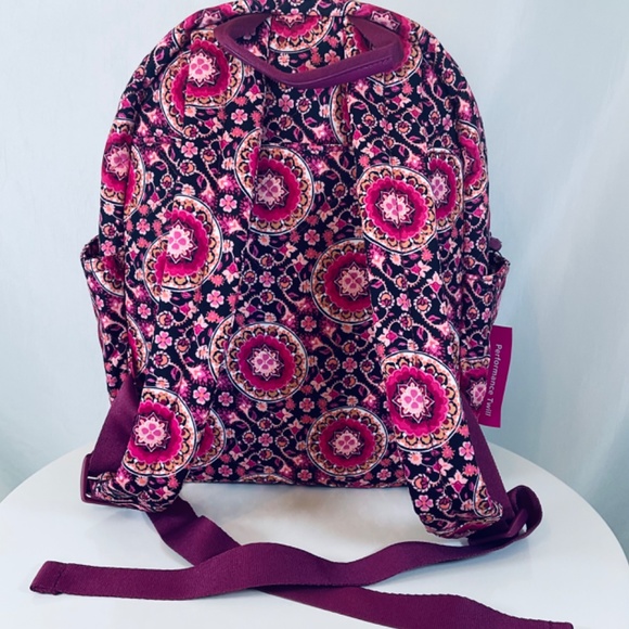 Vera Bradley Small Backpack Raspberry Medallion Performance Twill NWOT - Picture 2 of 6